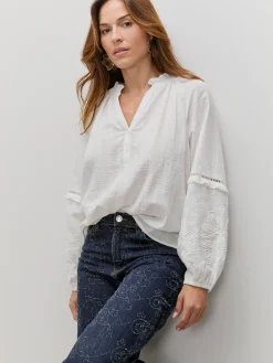 BLUSA MANGA BORDADA