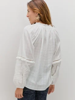 BLUSA MANGA BORDADA
