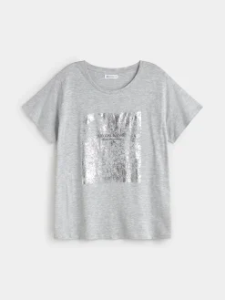 CAMISETA BRILLO PLATEADO