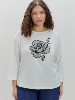 CAMISETA FLOR BORDADA