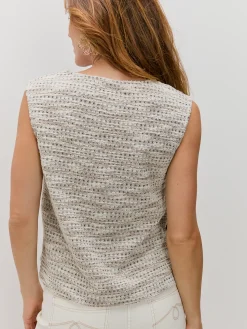 CHALECO TEXTURA BOTON