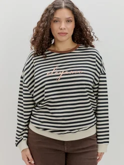 SUDADERA RAYAS LETTERING